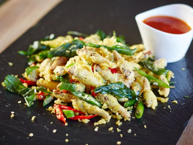 Tempura grasshoppers